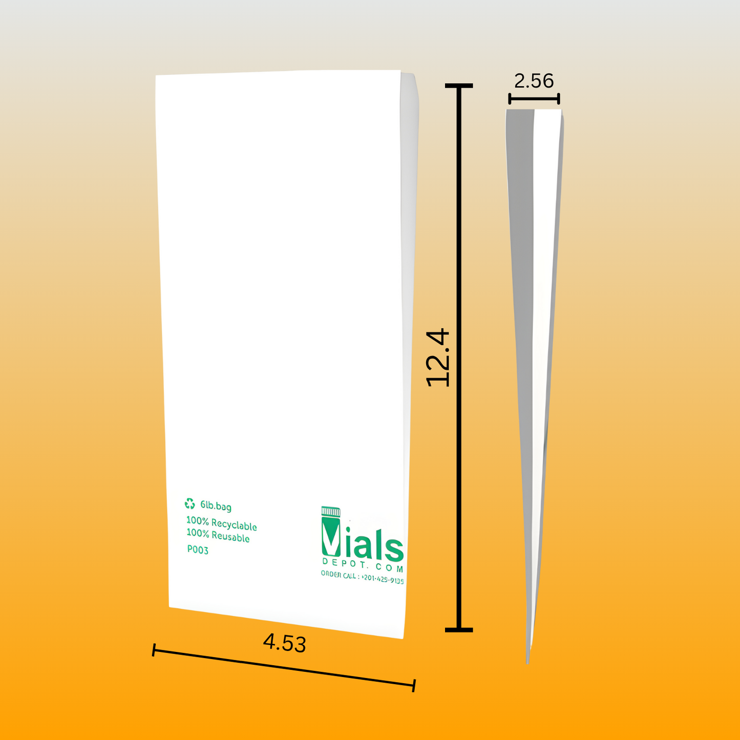 ApotheCarry V-001 Paper Prescription Bags - 4.5"X2.5"X12.5" - 2000 Bags/case