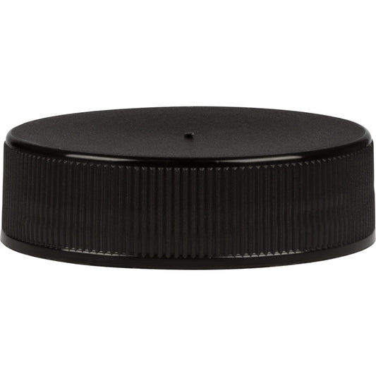 38 MM, Black Ribbed Cap With Induction Sealing Wad