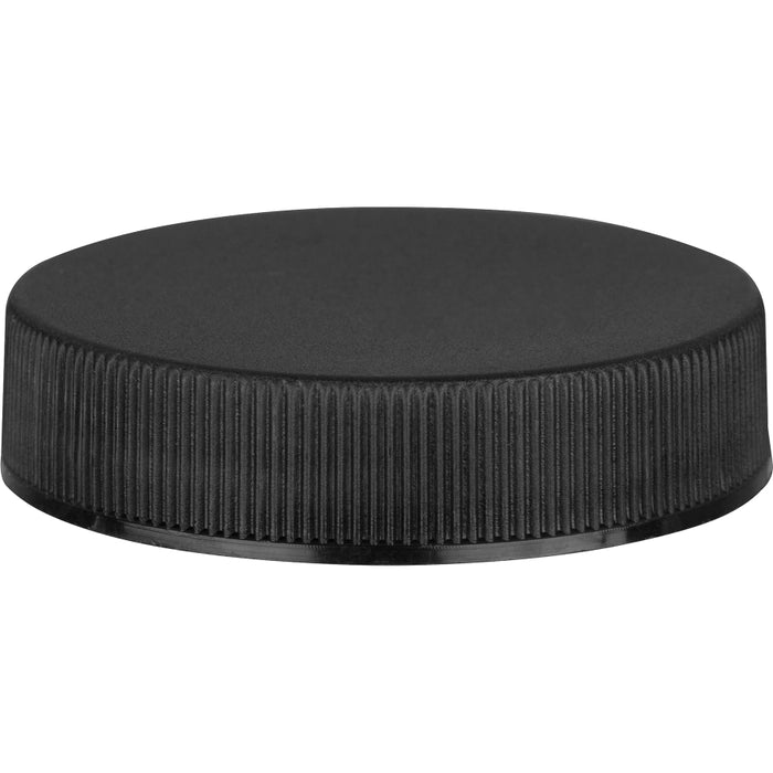 45 MM, Black Ribbed Cap With Induction Sealing Wad