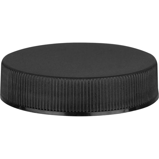 45 MM, Black Ribbed Cap With Induction Sealing Wad