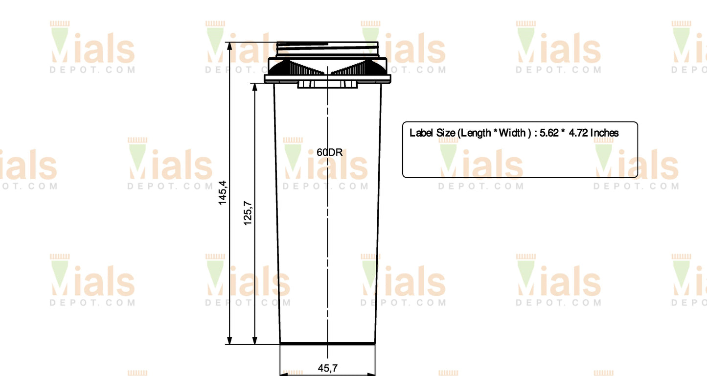 60 Dram Prescription Vial and Cap, Reversible (360 pcs/case)