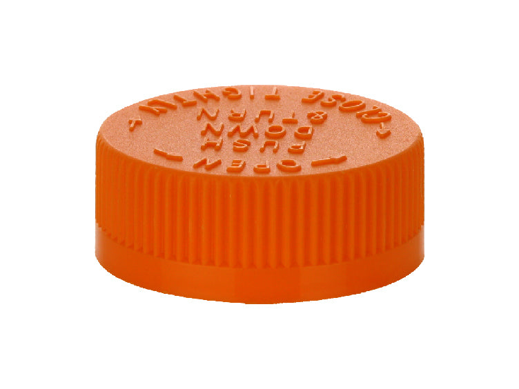 45 MM, Orange CRC Cap With Induction Sealing Wad