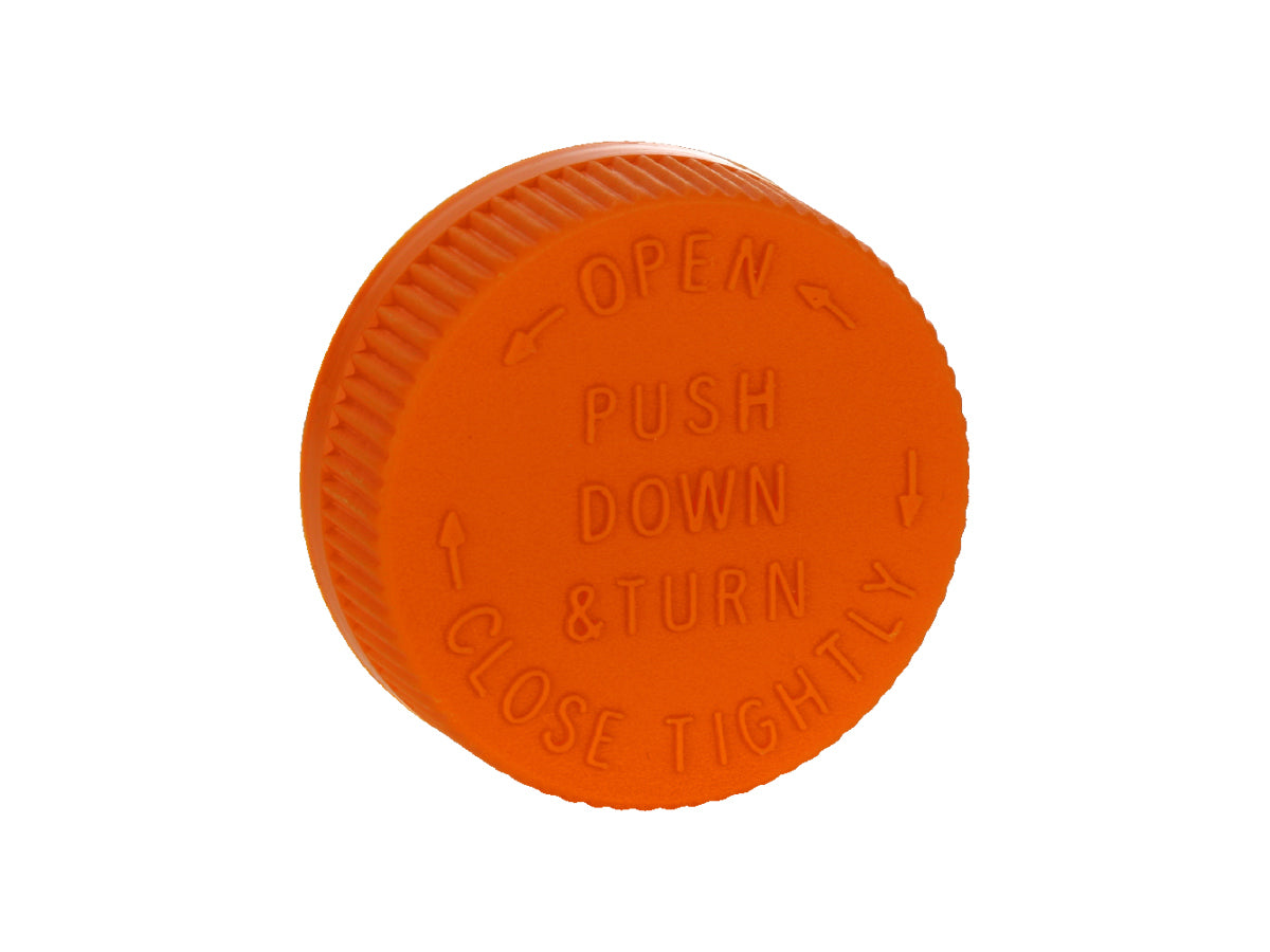 45 MM, Orange CRC Cap With Induction Sealing Wad